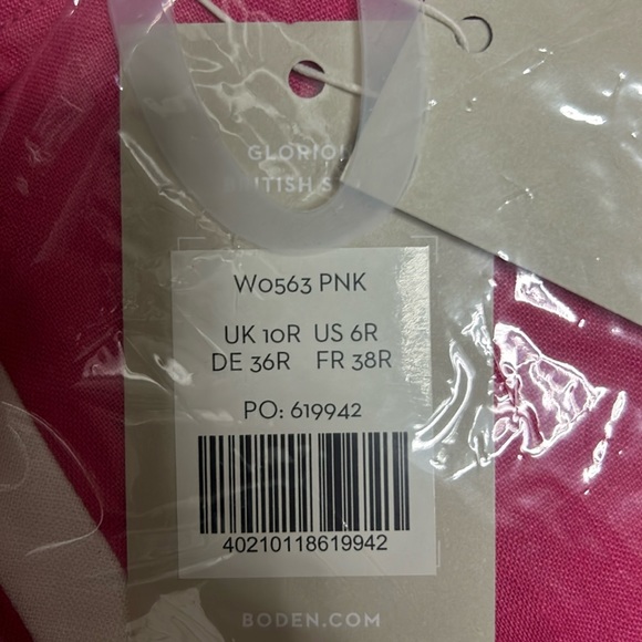 NWT Boden Cleonie Linen Shift Dress - Color: Bright Camellia - Size 6R - Picture 5 of 5